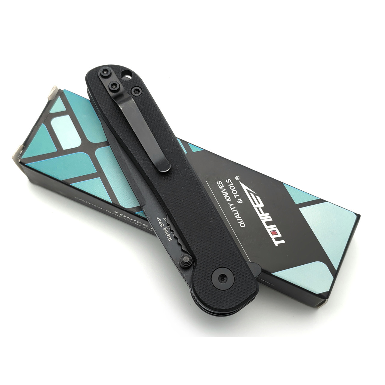 Tonife складной нож Rising Star CKT9202BK-BT сталь 8Cr14MoV black titanium, рукоять G10 black