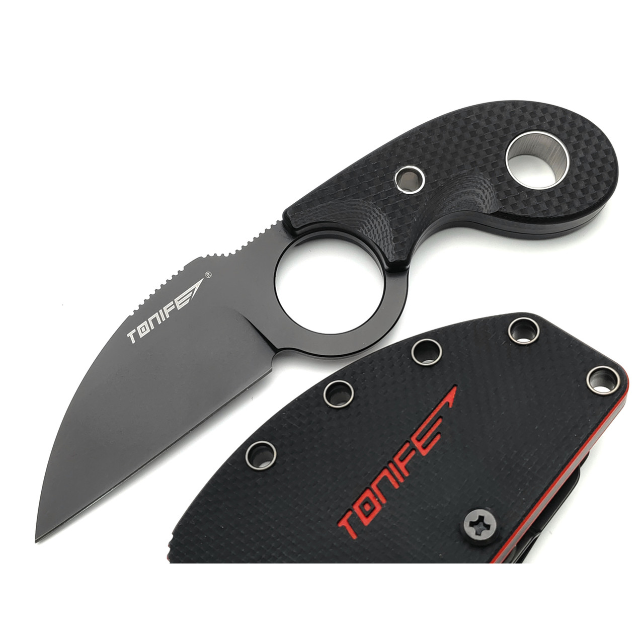 Tonife нож Crescent Black HKT2022BK-S сталь 8Cr14MoV black titanium, рукоять G10