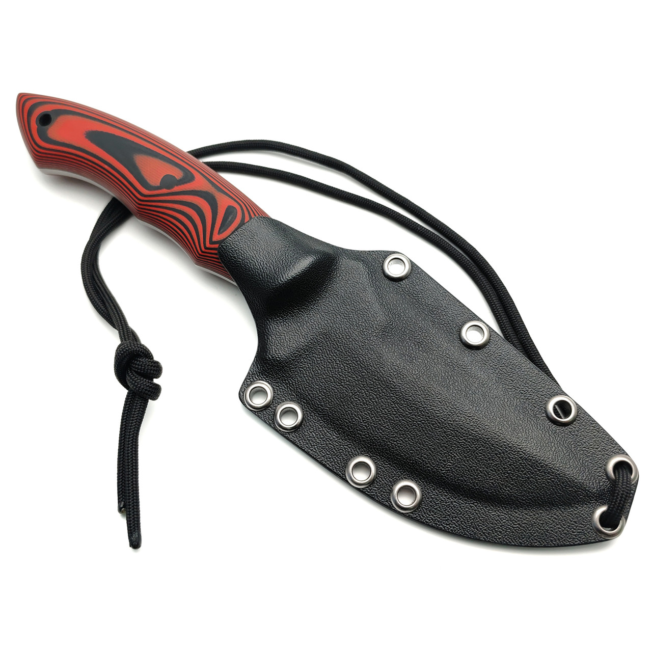Волчий Век нож Шкуродёр Custom сталь N690 WA стоунвош, рукоять G10 black & red, пины карбон