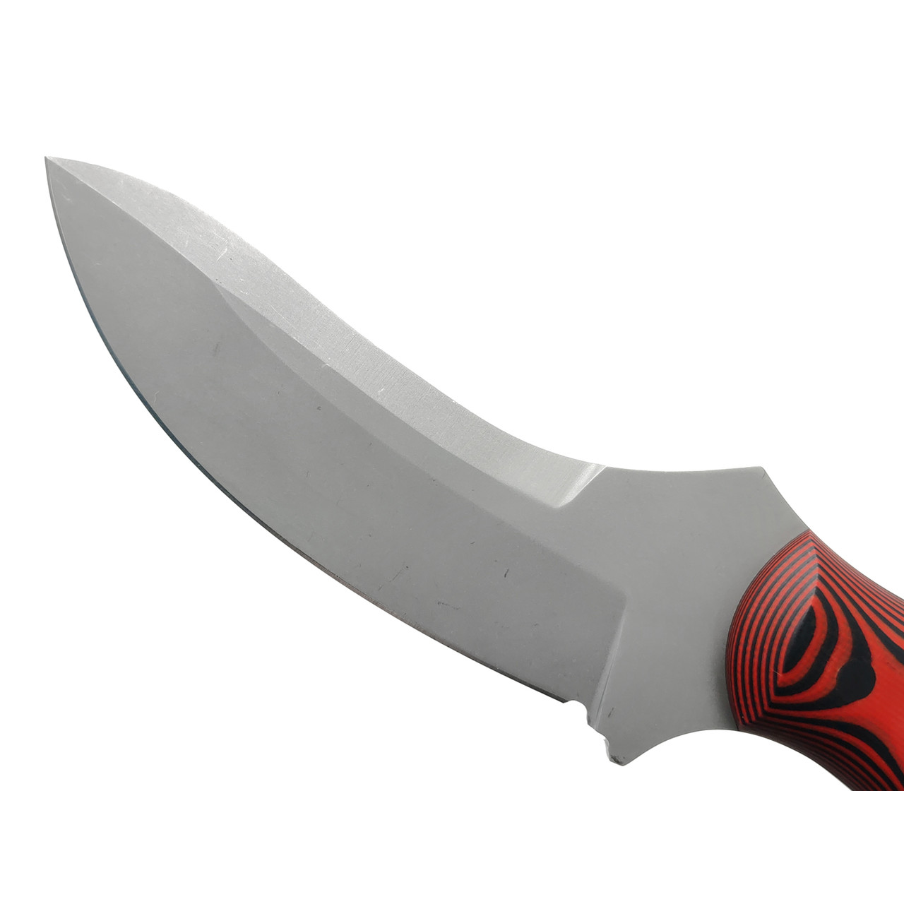 Волчий Век нож Шкуродёр Custom сталь N690 WA стоунвош, рукоять G10 black & red, пины карбон