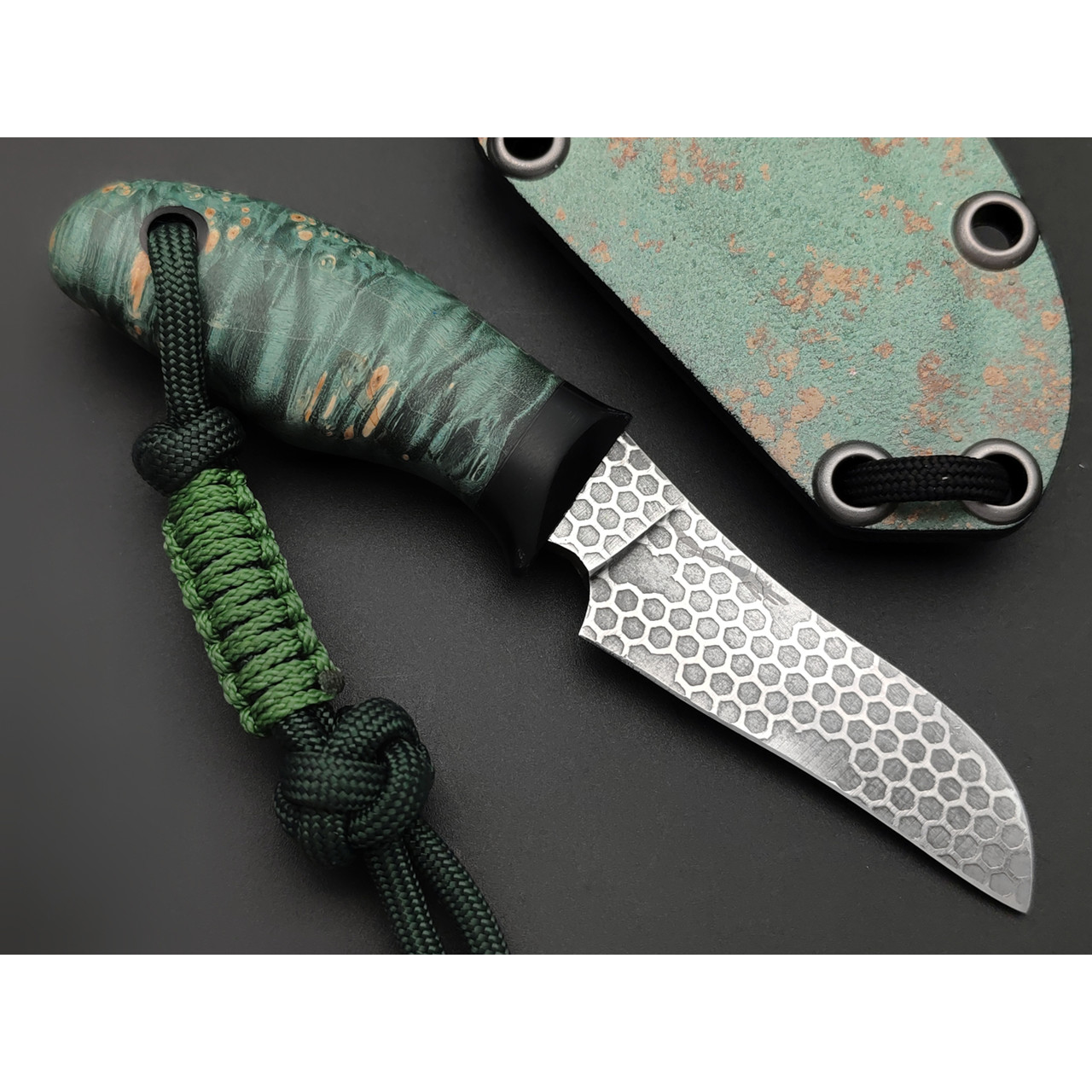 Волчий Век нож Мини Кашалот Custom сталь PGK WA худ. травление, рукоять стаб. Карельская берёза, G10