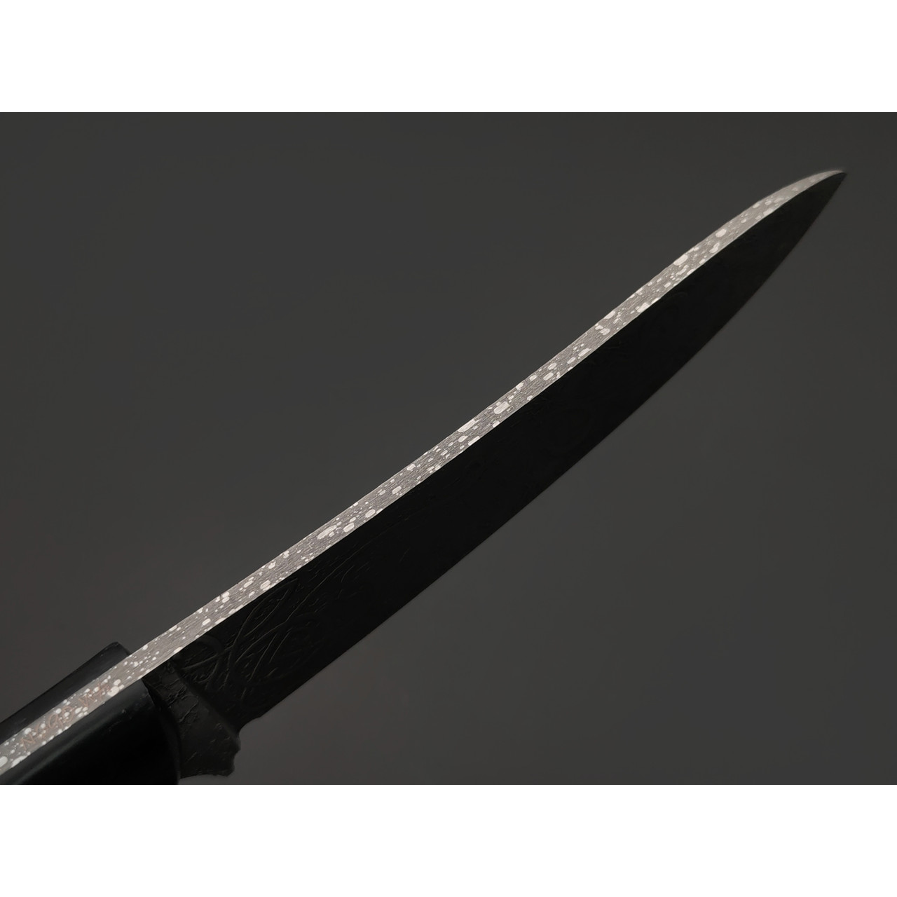 Волчий Век нож Шкуродёр Custom сталь N690 WA худ. травление, рукоять G10 black, латунь, авторский пин
