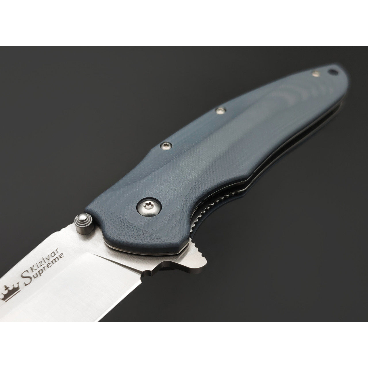 Kizlyar Supreme складной нож Zorg сталь Aus-8 satin, рукоять G10 Gray