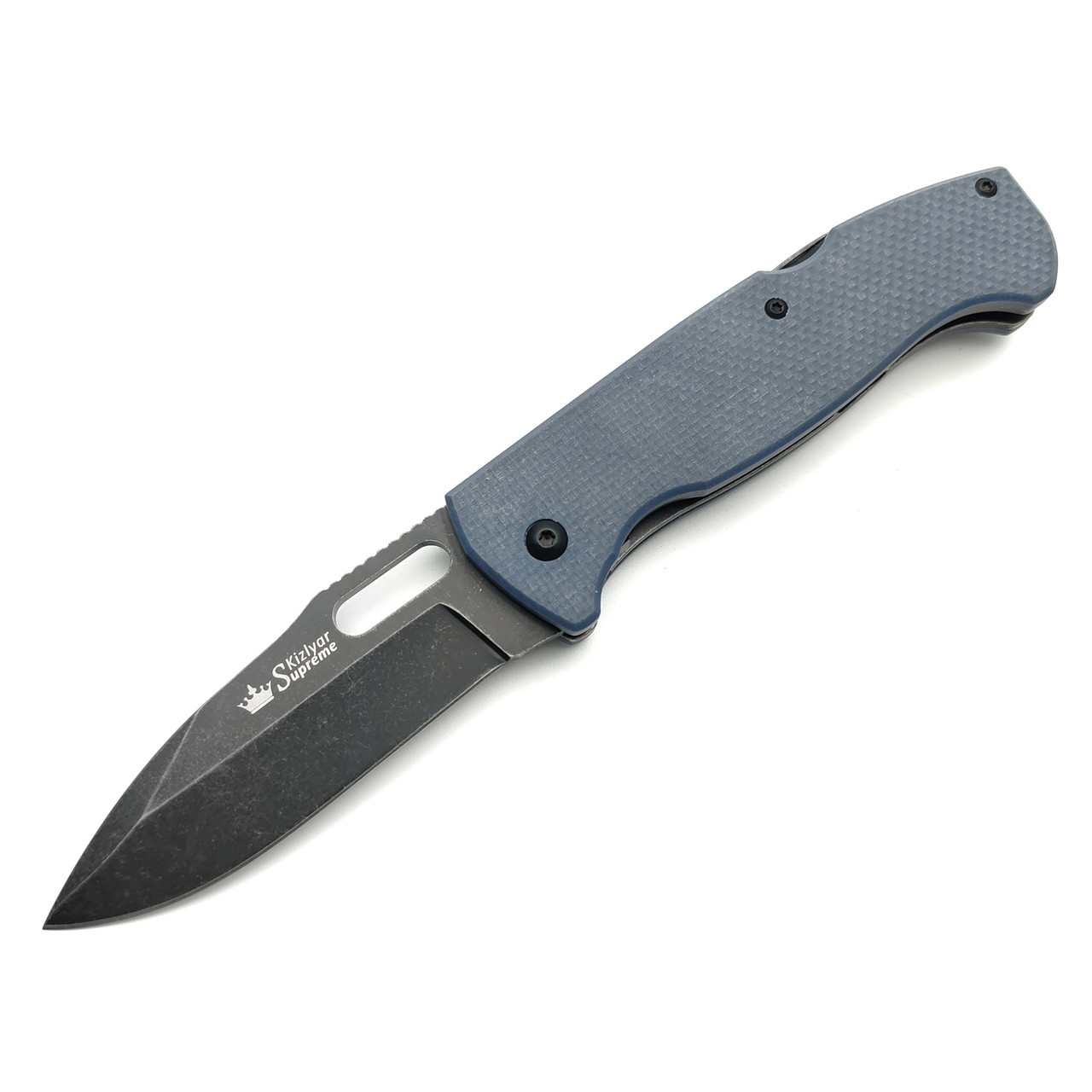 Kizlyar Supreme складной нож Ute сталь 440C блэквош, рукоять G10 grey