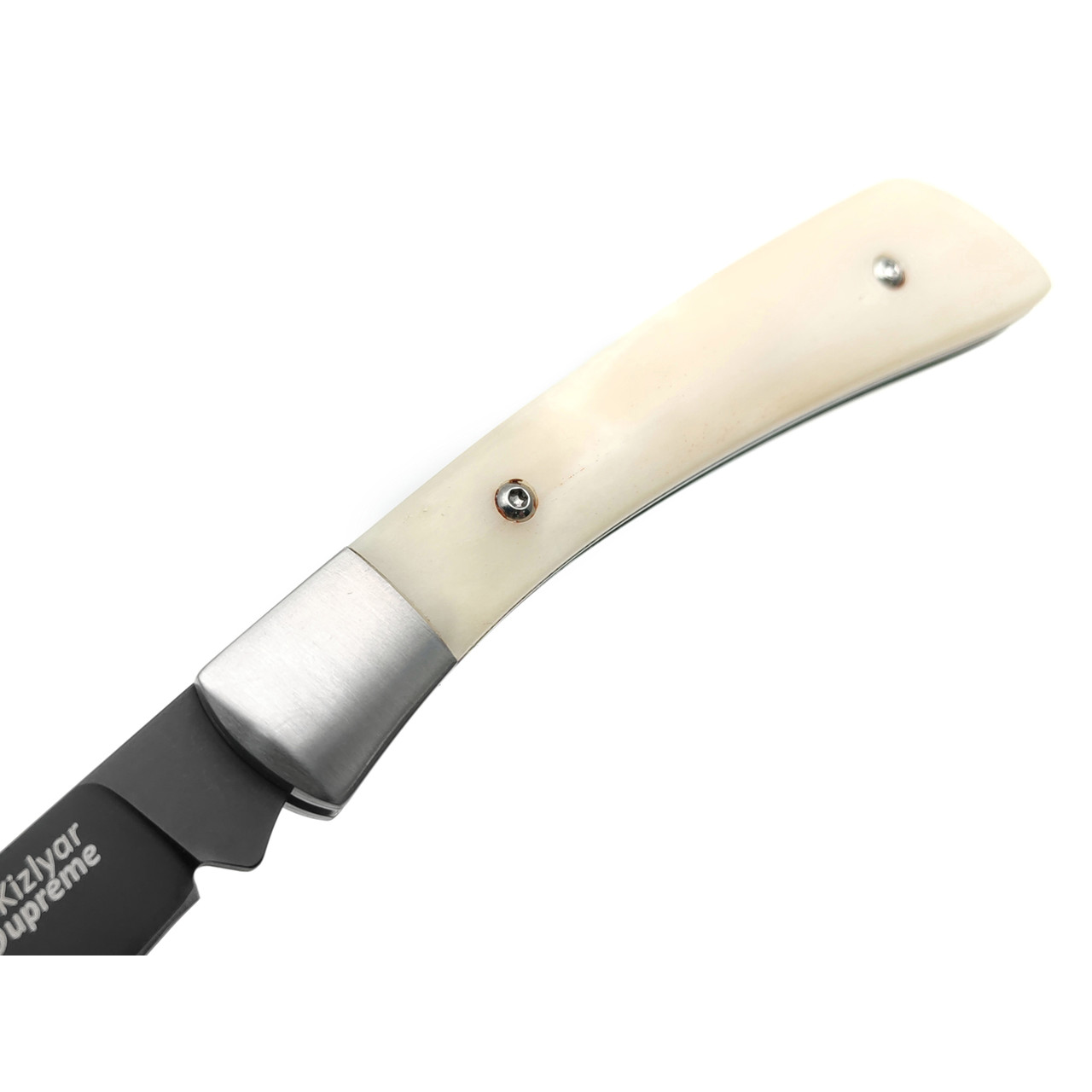 Kizlyar Supreme складной нож Gent сталь D2 black titanium, рукоять Кость
