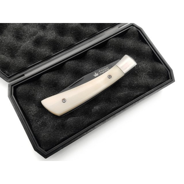 Kizlyar Supreme складной нож Gent сталь D2 black titanium, рукоять Кость