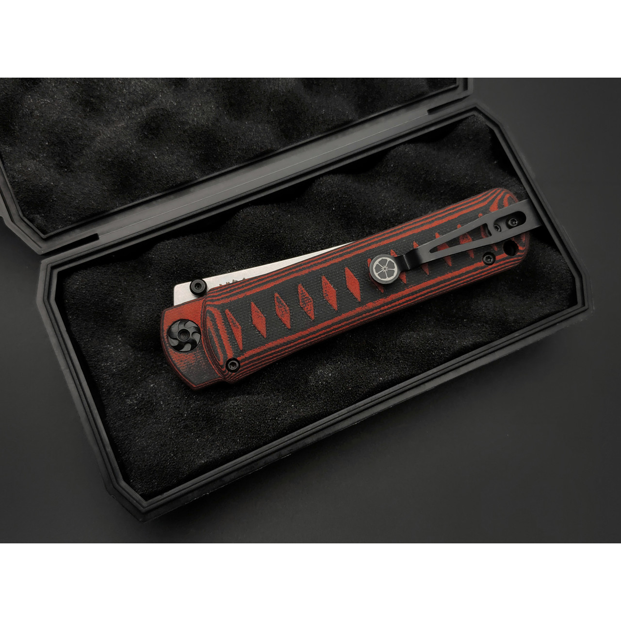 Kizlyar Supreme складной нож Whisper сталь Aus-10Co стоунвош, рукоять G10 black & red
