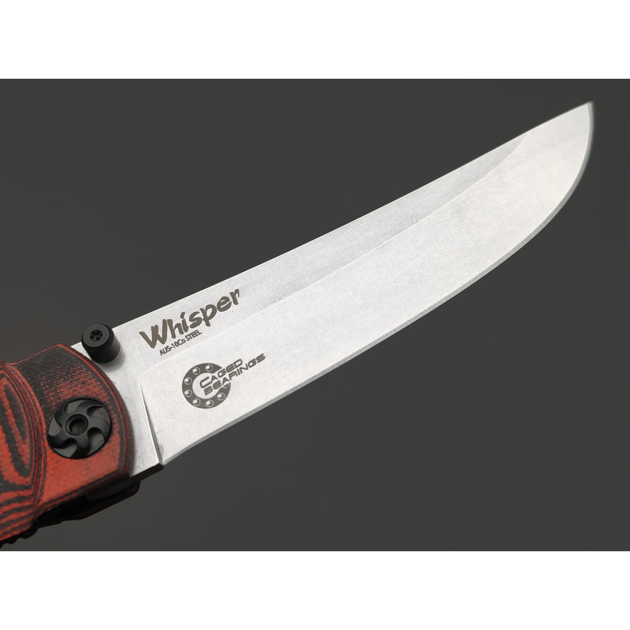 Kizlyar Supreme складной нож Whisper сталь Aus-10Co стоунвош, рукоять G10 black & red