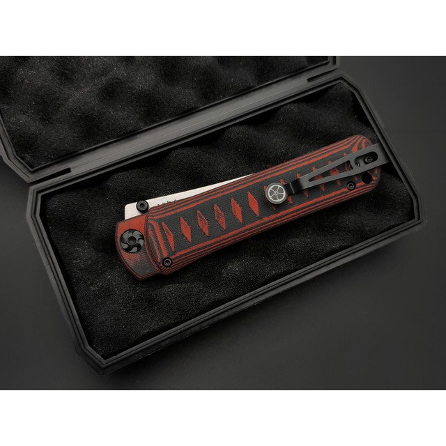 Kizlyar Supreme складной нож Whisper сталь Aus-10Co стоунвош, рукоять G10 black & red