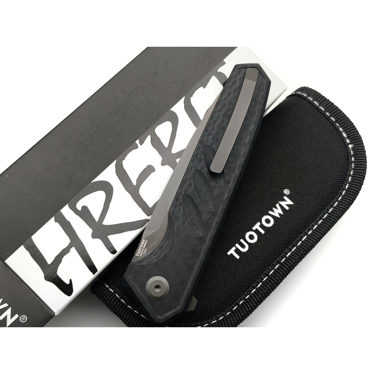 TuoTown и Eagle Knives складной нож Hrebet Black сталь T10S PVD, рукоять G10-Карбон