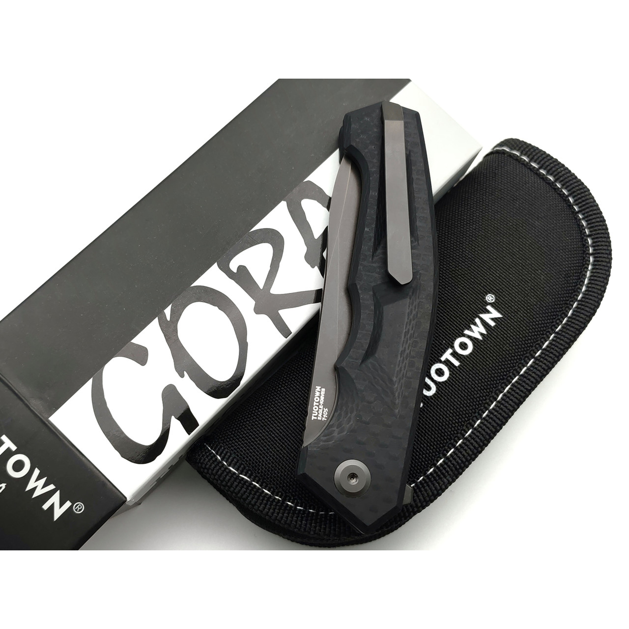 TuoTown и Eagle Knives складной нож Gora Black сталь T10S PVD, рукоять G10-Карбон
