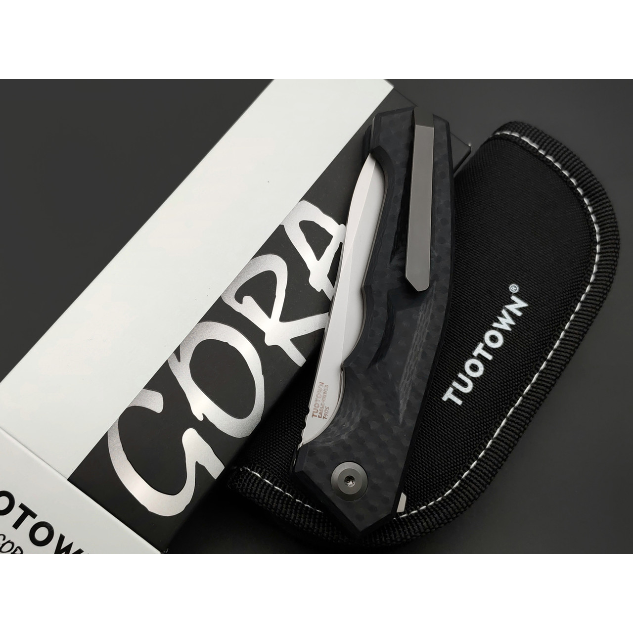TuoTown и Eagle Knives складной нож Gora сталь T10S бид-бласт, рукоять G10-Карбон