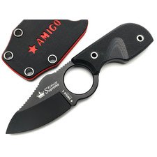 Kizlyar Supreme шейный нож Amigo X сталь Aus-8 black titanium, рукоять G10 black, ножны G10