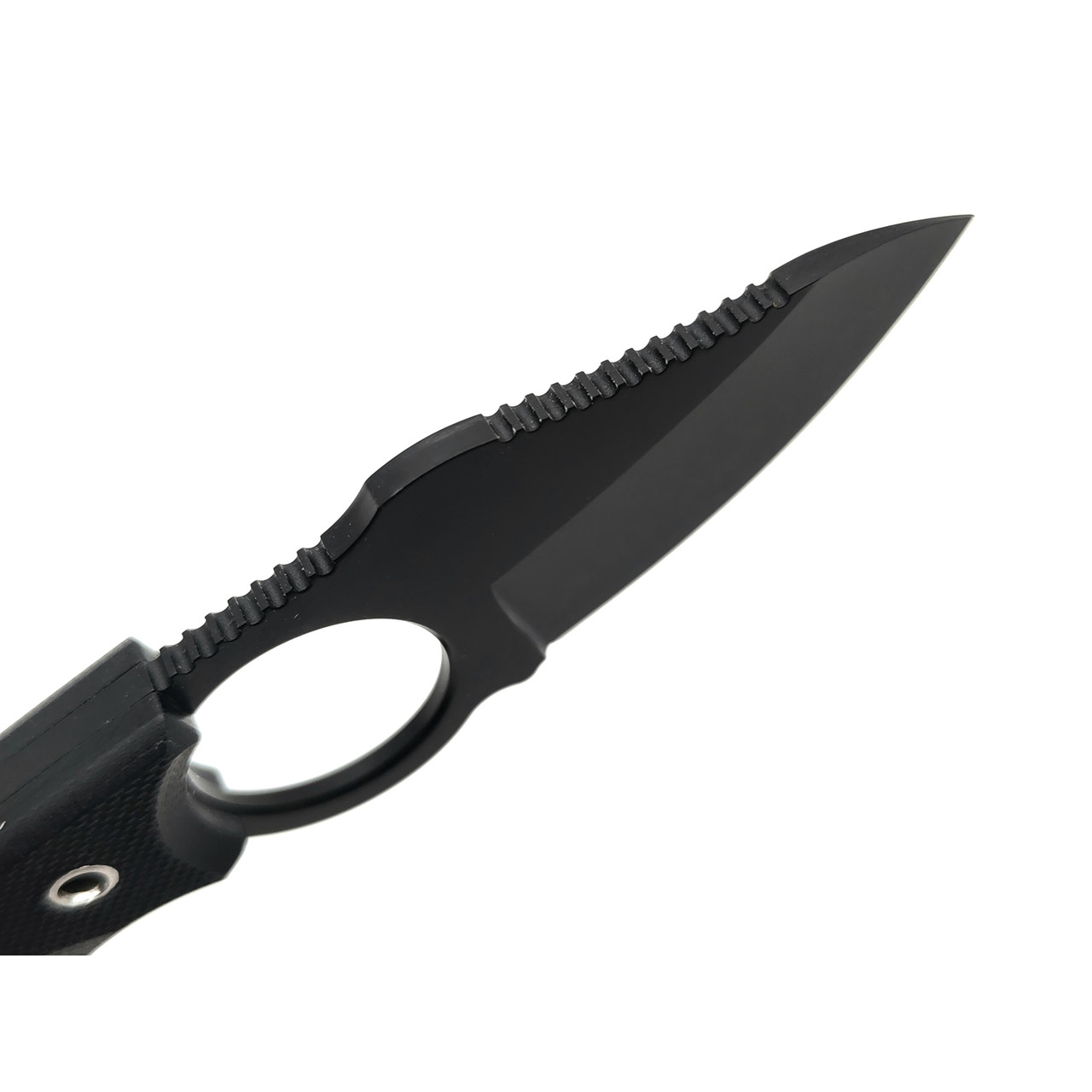 Kizlyar Supreme шейный нож Amigo X сталь D2 black titanium, рукоять G10 black, ножны G10