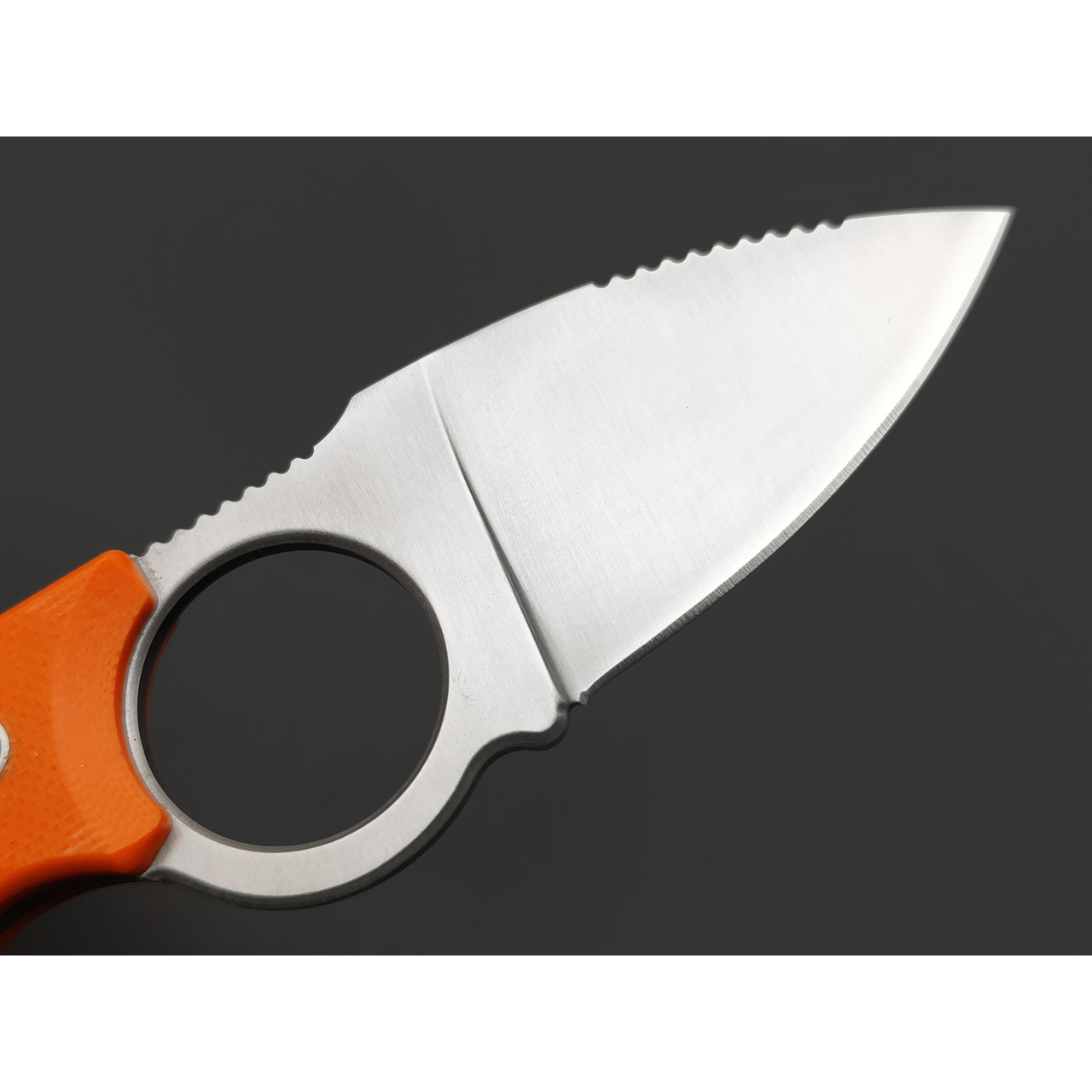 Kizlyar Supreme шейный нож Amigo Z сталь D2 satin, рукоять G10 orange, ножны G10