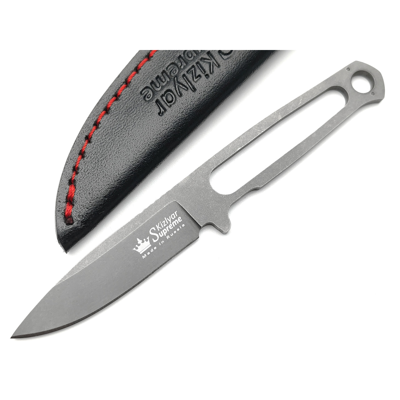 Kizlyar Supreme скелетный нож Sturm Mini сталь PGK TacWash, рукоять Сталь, ножны Кожа