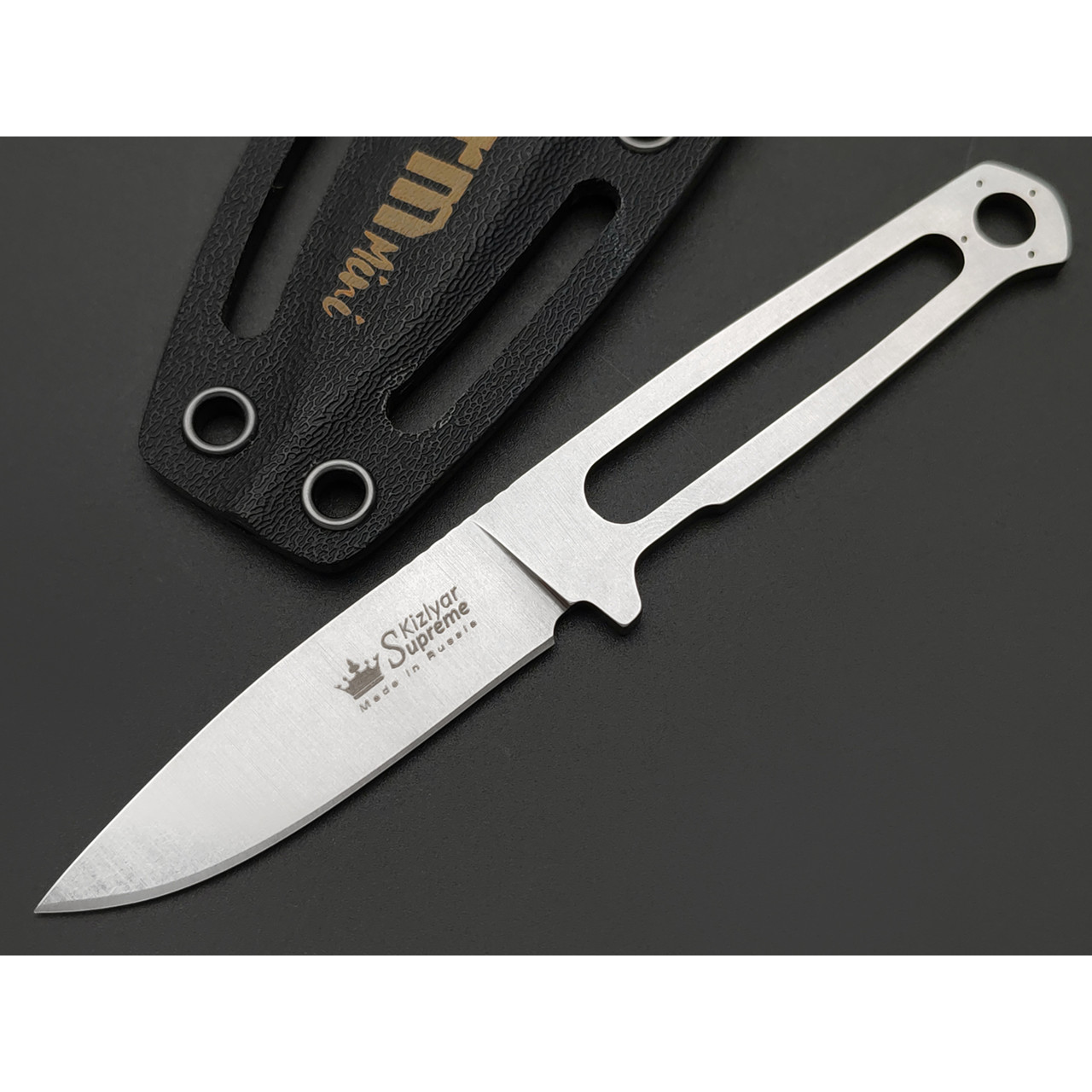 Kizlyar Supreme скелетный нож Sturm Mini сталь Niolox стоунвош, рукоять Сталь, ножны Kydex