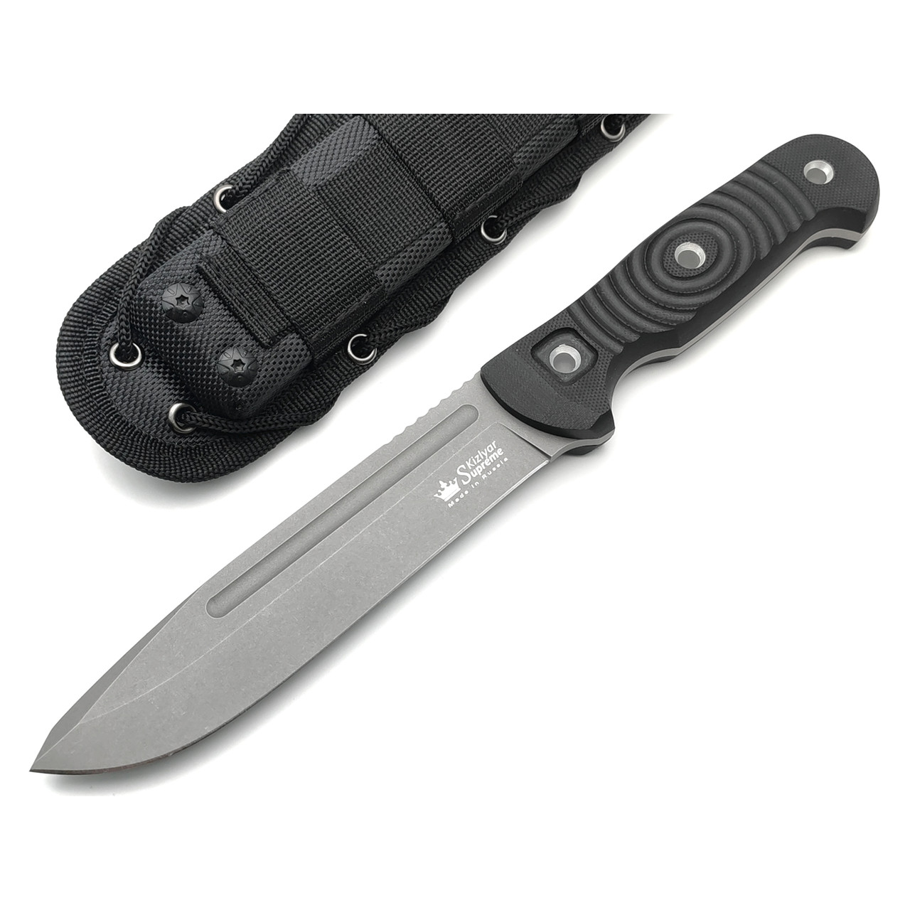Kizlyar Supreme тактический нож Maximus сталь D2 TacWash, рукоять G10 black, ножны Molle black