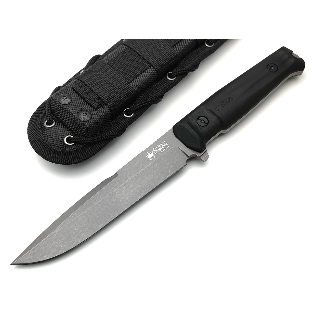 Kizlyar Supreme тактический нож Delta сталь D2 TacWash, рукоять Kraton black, ножны Molle black