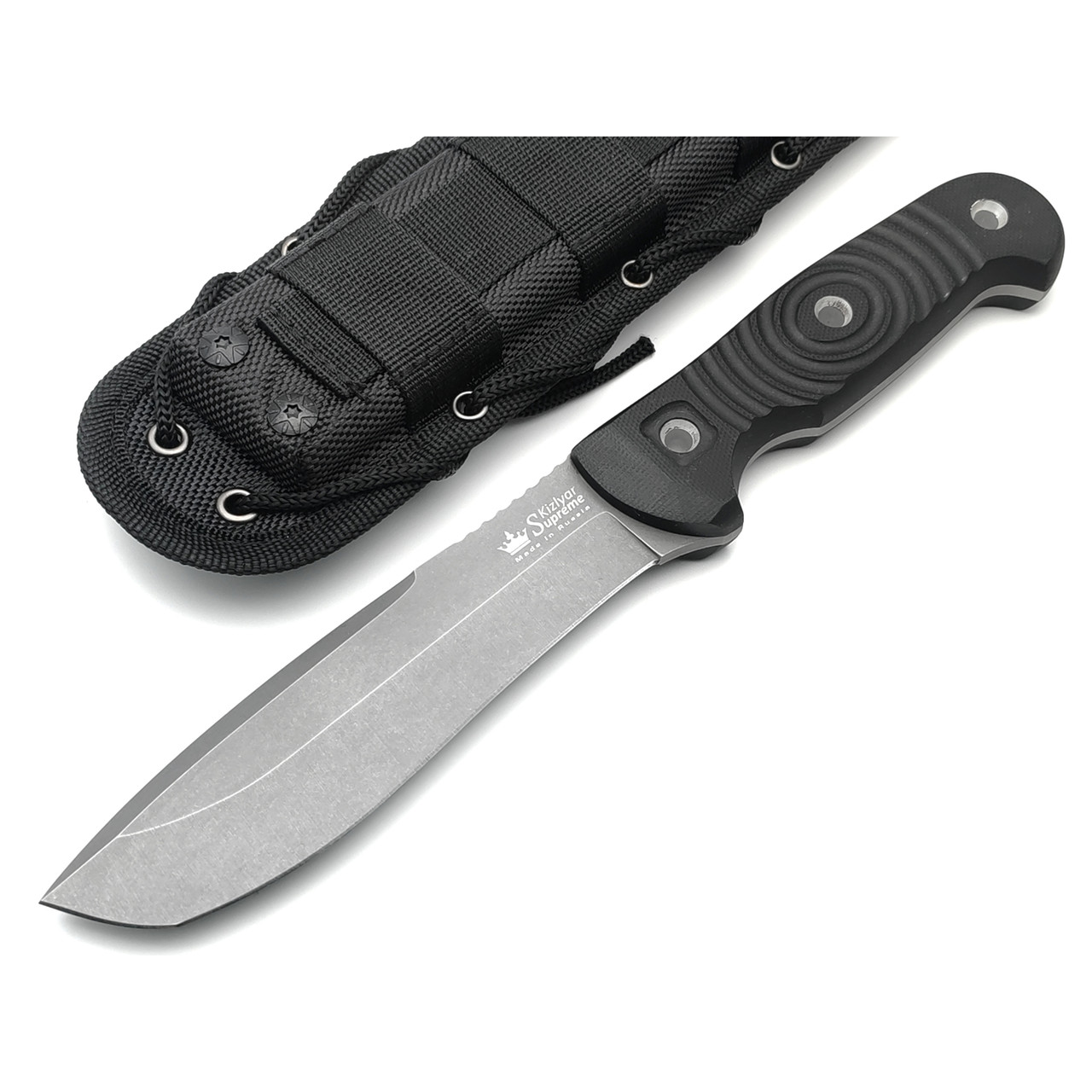 Kizlyar Supreme тактический нож Vendetta сталь Aus-8 TacWash, рукоять G10 black, ножны Molle black
