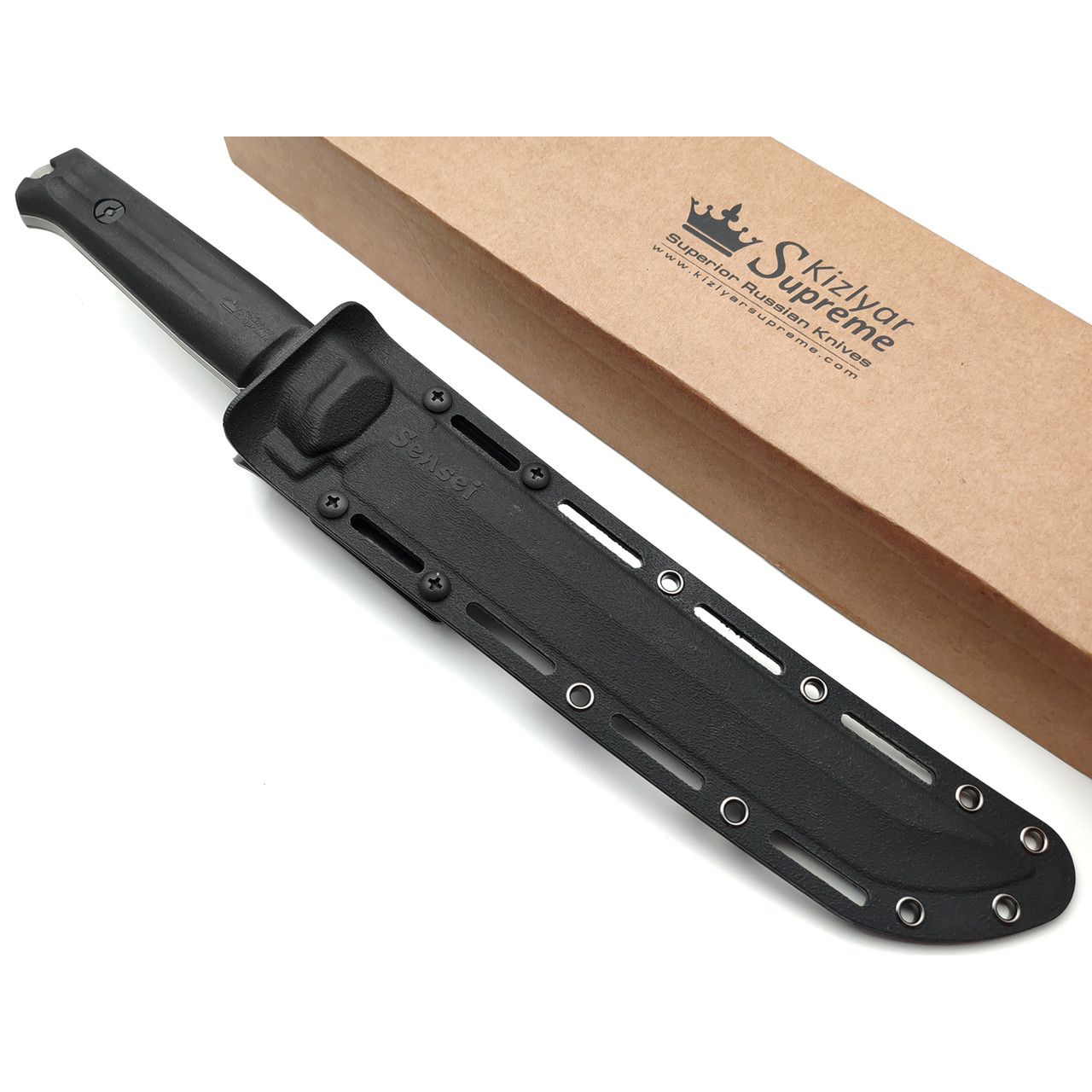 Kizlyar Supreme тактический нож Sensei сталь Aus-8 TacWash, рукоять Kraton black, ножны Polyamide
