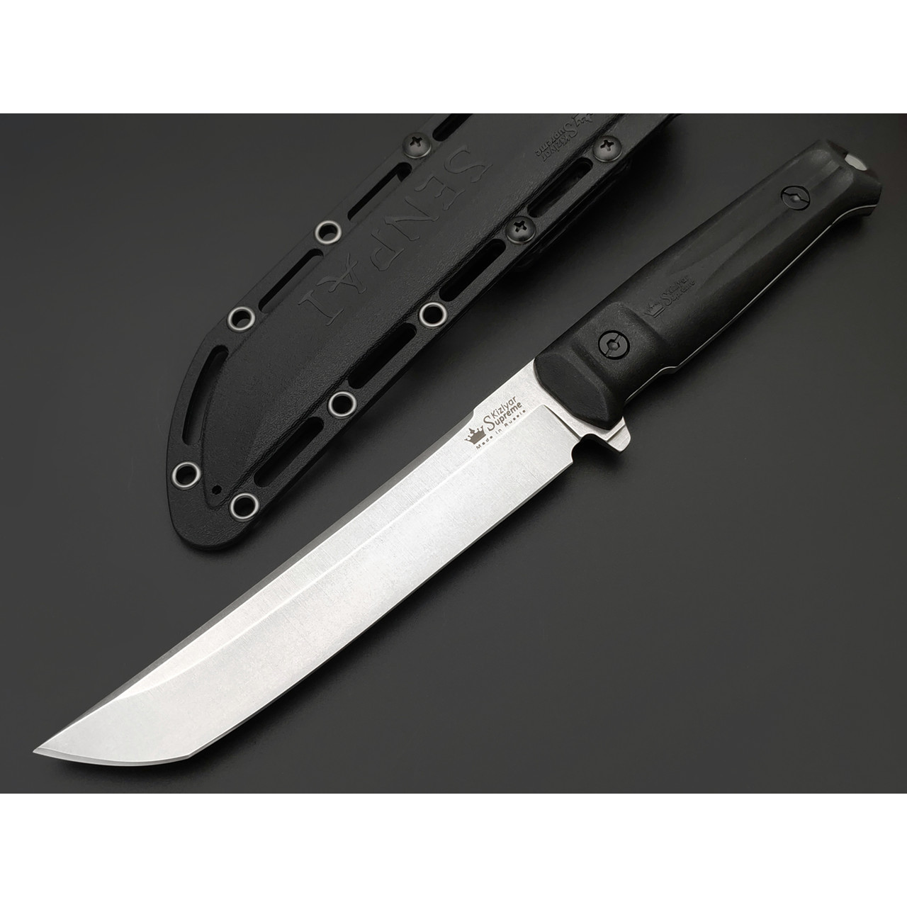 Kizlyar Supreme тактический нож Senpai сталь Aus-8 стоунвош, рукоять Kraton black, ножны Polyamide