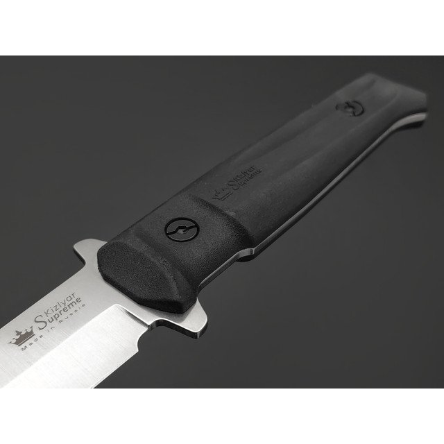 Kizlyar Supreme тактический нож Trident Lite сталь 420HC стоунвош, рукоять Kraton black, ножны Кожа
