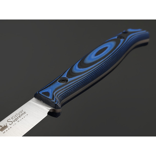 Kizlyar Supreme туристический нож Companero сталь VG-10 satin, рукоять G10 black & blue