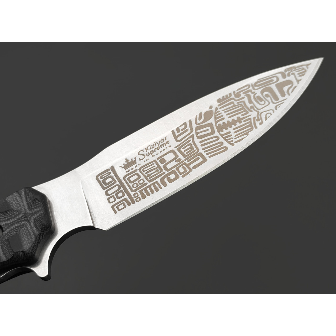 Kizlyar Supreme туристический нож Aztec сталь D2 стоунвош, рукоять G10 black, ножны Кожа