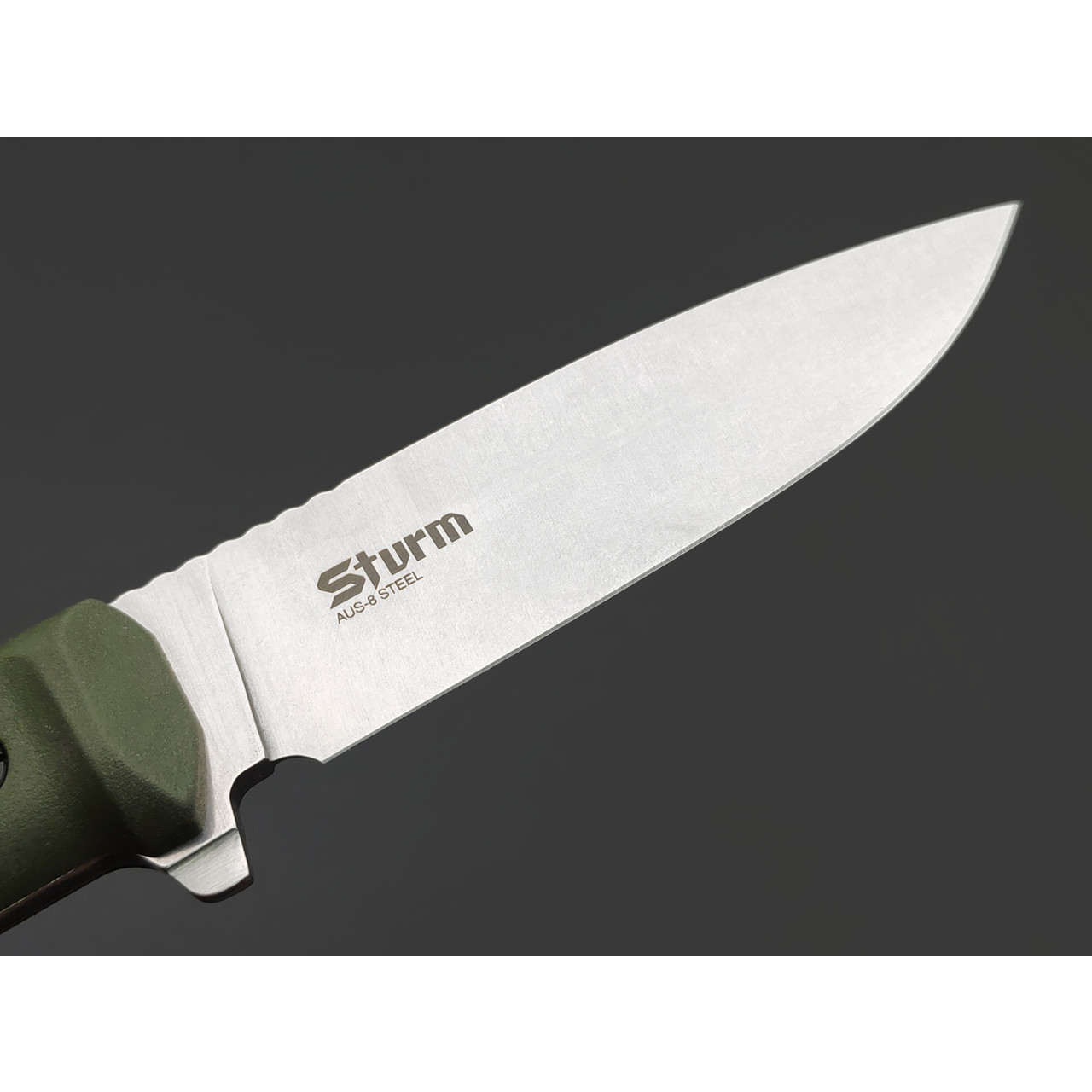Kizlyar Supreme тактический нож Sturm сталь Aus-8 стоунвош, рукоять Kraton olive, ножны Polyamide
