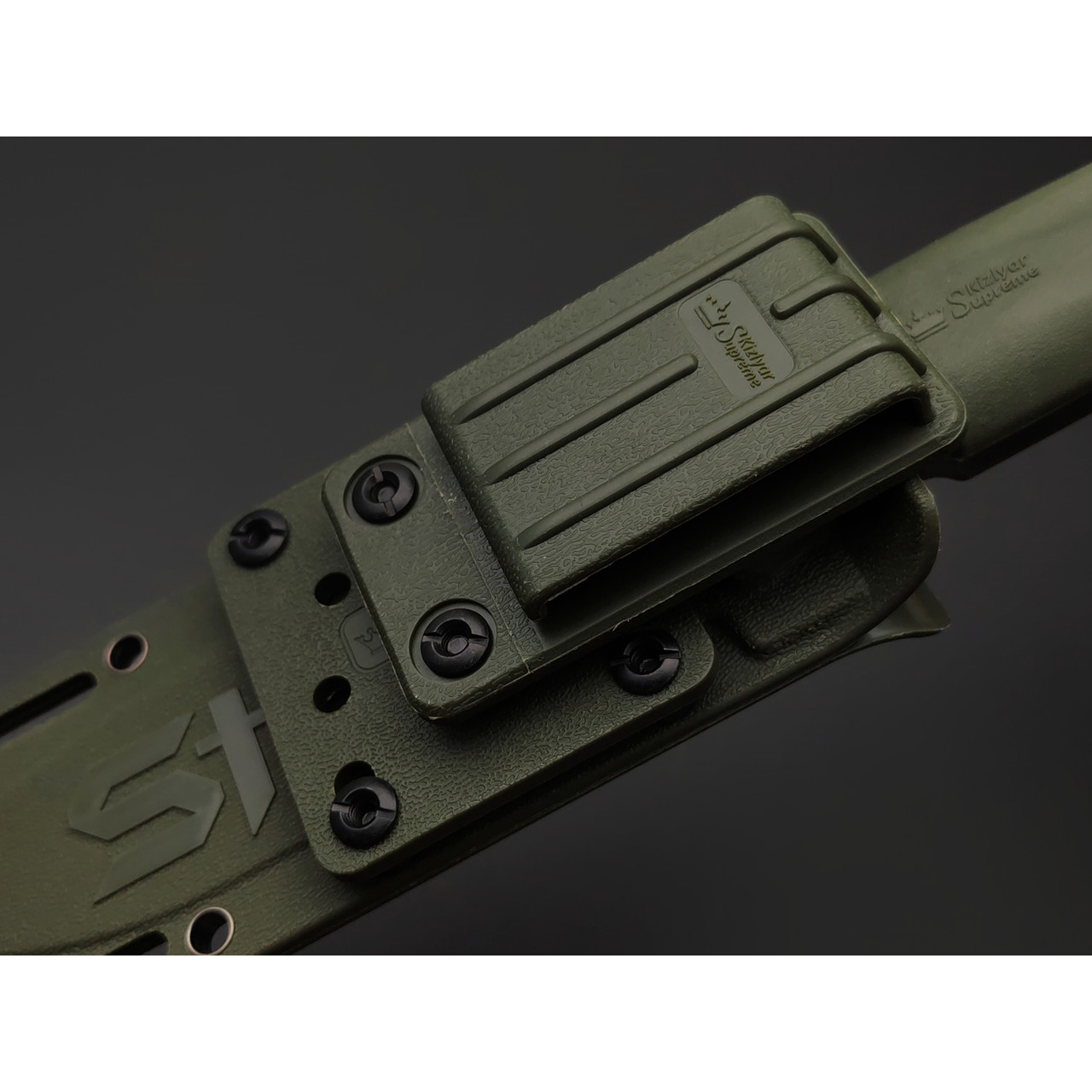 Kizlyar Supreme тактический нож Sturm сталь Aus-8 стоунвош, рукоять Kraton olive, ножны Polyamide