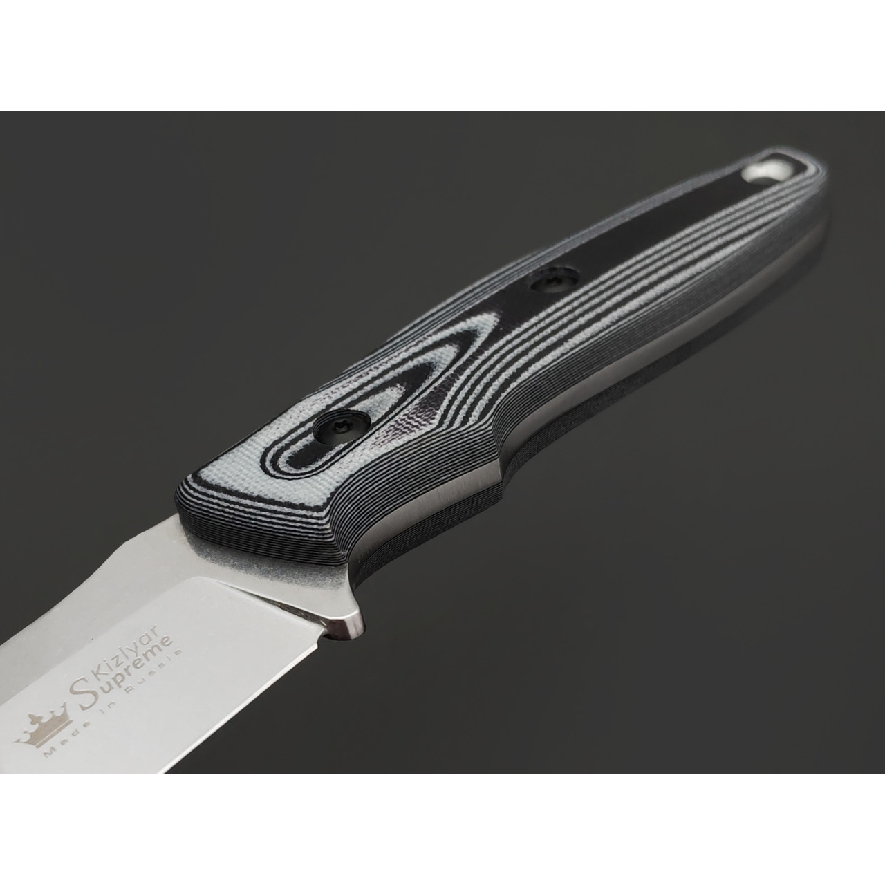 Kizlyar Supreme туристический нож Urban сталь Niolox стоунвош, рукоять G10 black & white, ножны Kydex