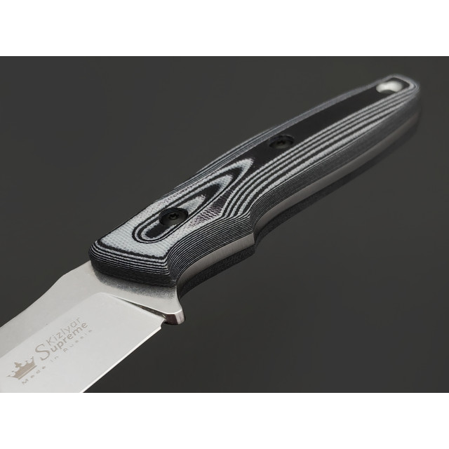 Kizlyar Supreme туристический нож Urban сталь Niolox стоунвош, рукоять G10 black & white, ножны Kydex