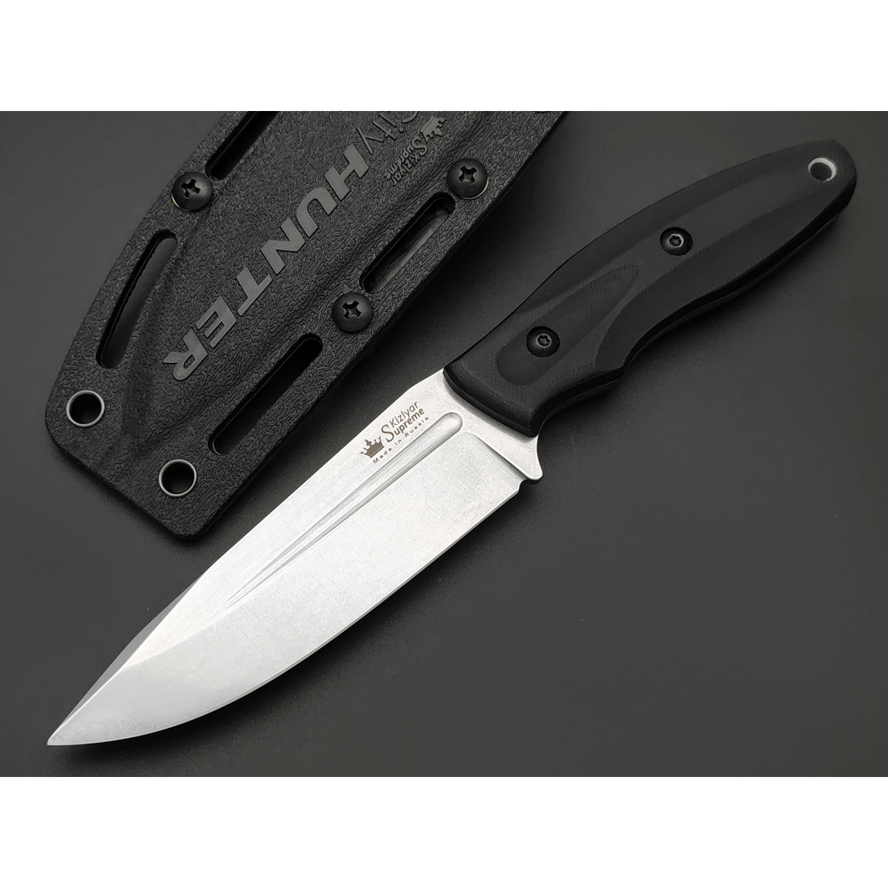 Kizlyar Supreme туристический нож CityHunter сталь Aus-8 стоунвош, рукоять G10 black