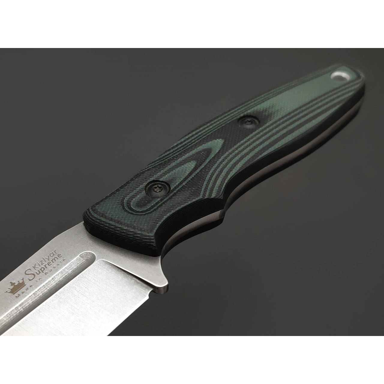 Kizlyar Supreme туристический нож CityHunter сталь ELMAX стоунвош, рукоять G10 black & green