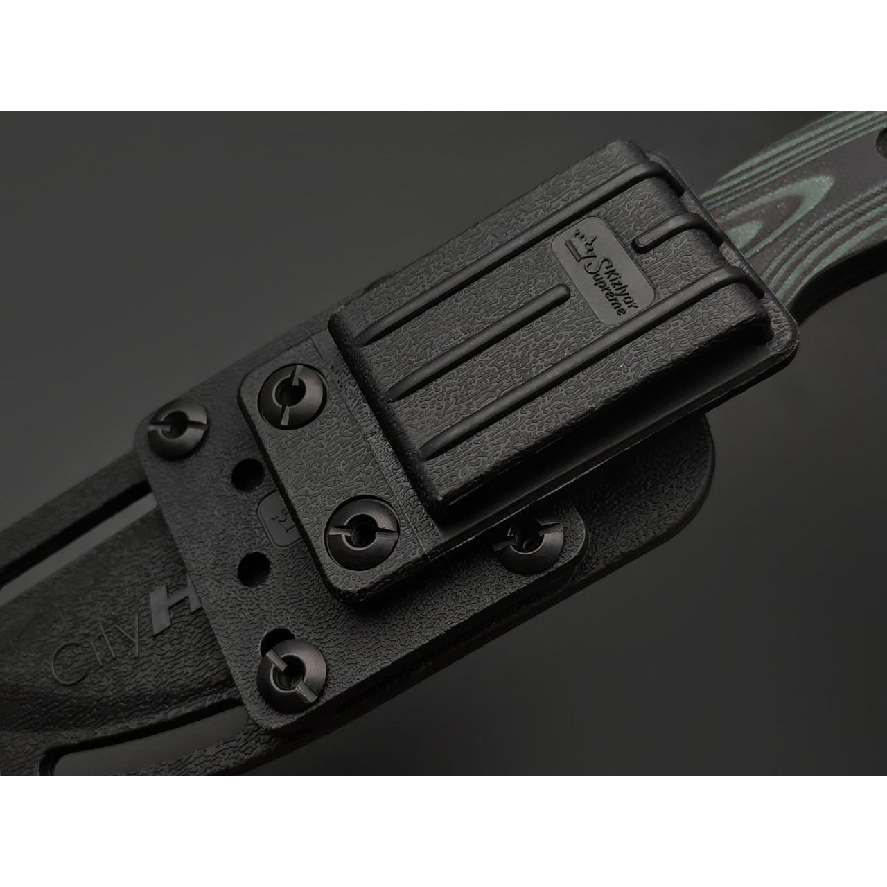 Kizlyar Supreme туристический нож CityHunter сталь ELMAX стоунвош, рукоять G10 black & green