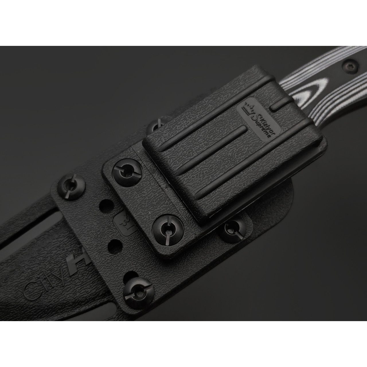 Kizlyar Supreme туристический нож Urban сталь D2 стоунвош, рукоять G10 black & white, ножны Kydex