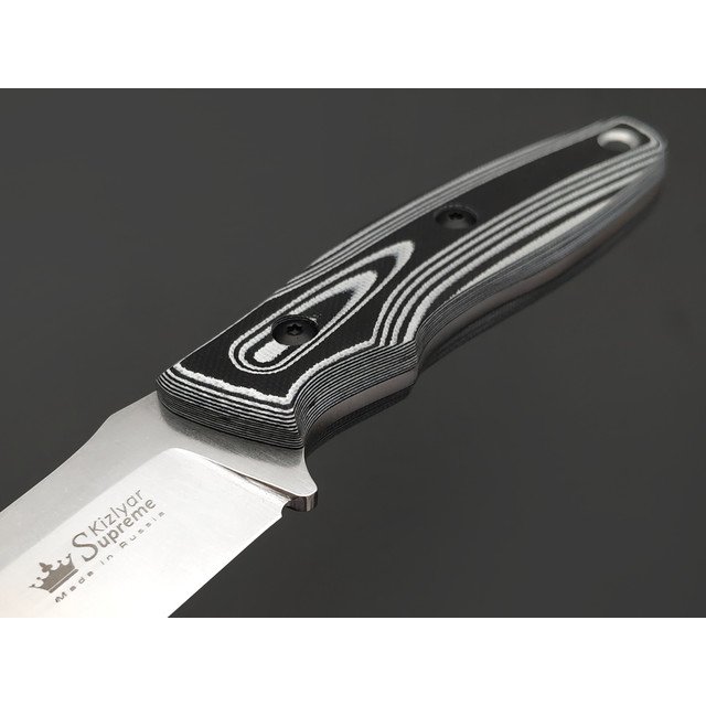 Kizlyar Supreme туристический нож Urban сталь D2 стоунвош, рукоять G10 black & white, ножны Kydex