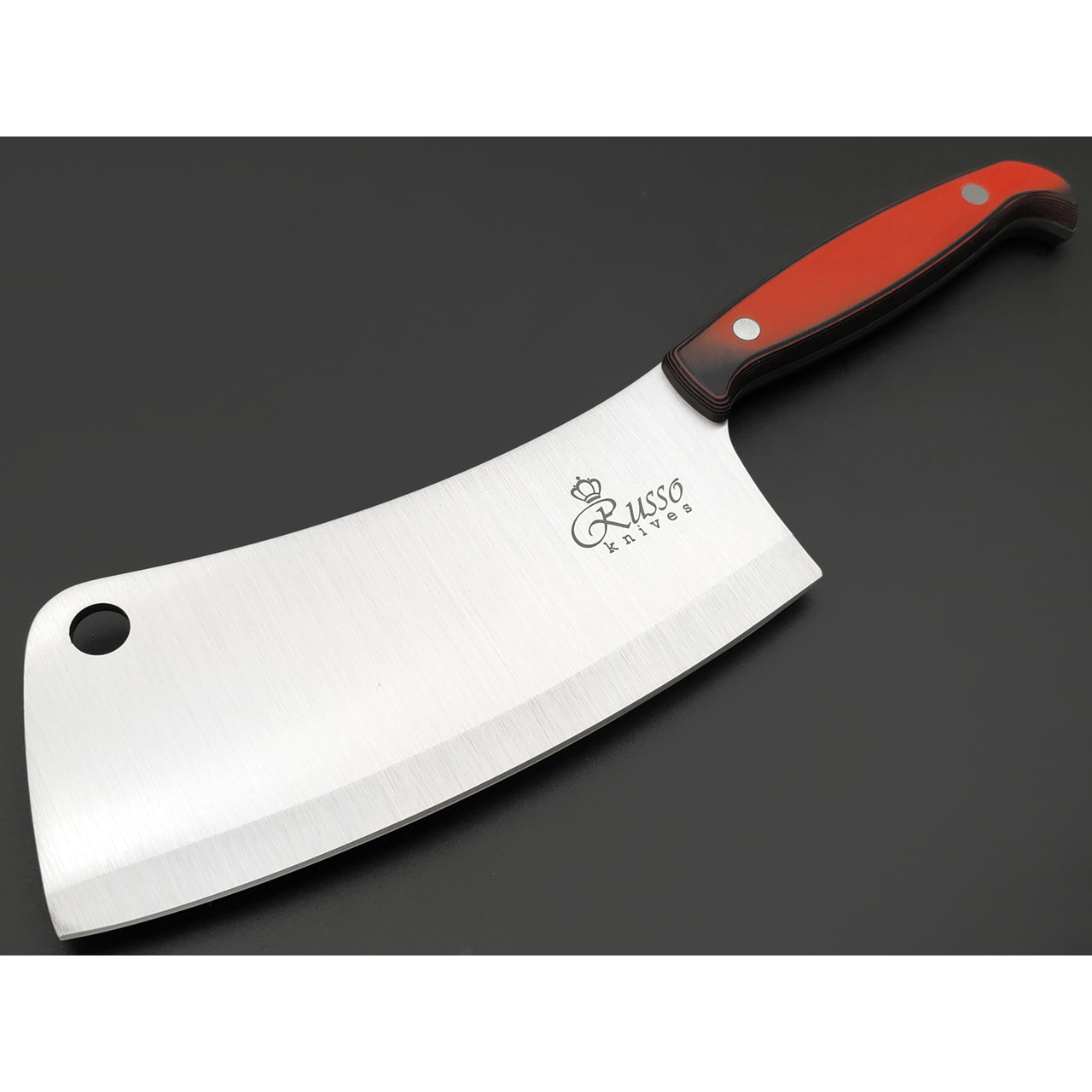 Kizlyar Supreme кухонный топорик Alexander C сталь Aus-8 satin, рукоять G10 black & red