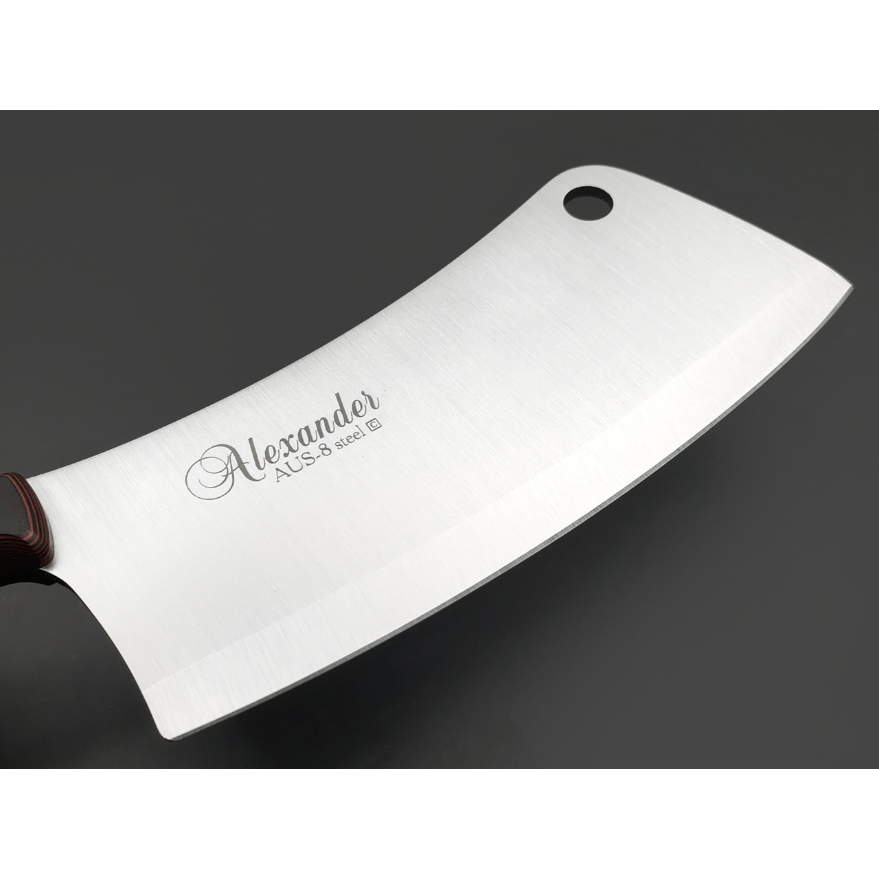 Kizlyar Supreme кухонный топорик Alexander C сталь Aus-8 satin, рукоять G10 black & red