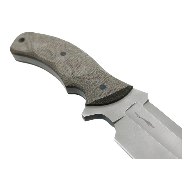 Волчий Век нож Команданте Tactical Edition сталь 1.4116 WA стоунвош, рукоять Micarta grey, пины карбон