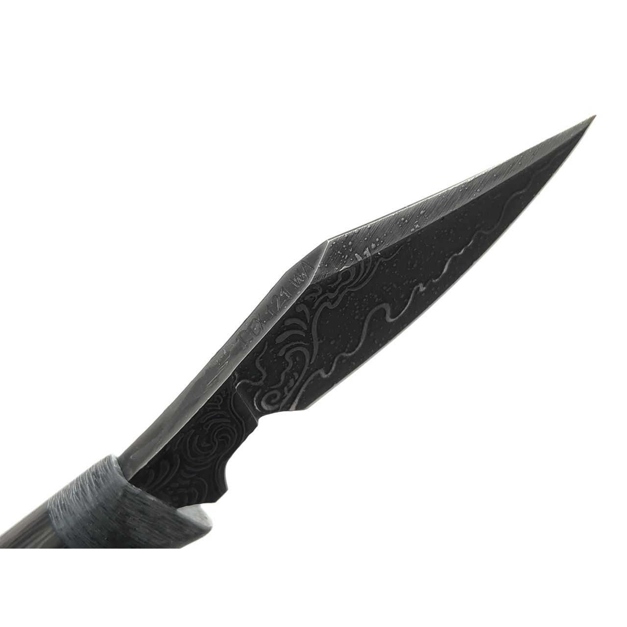 Волчий Век нож Злюка Custom сталь CPM Rex 121 WA худ. травление, рукоять Carbon fiber, Silvertwill