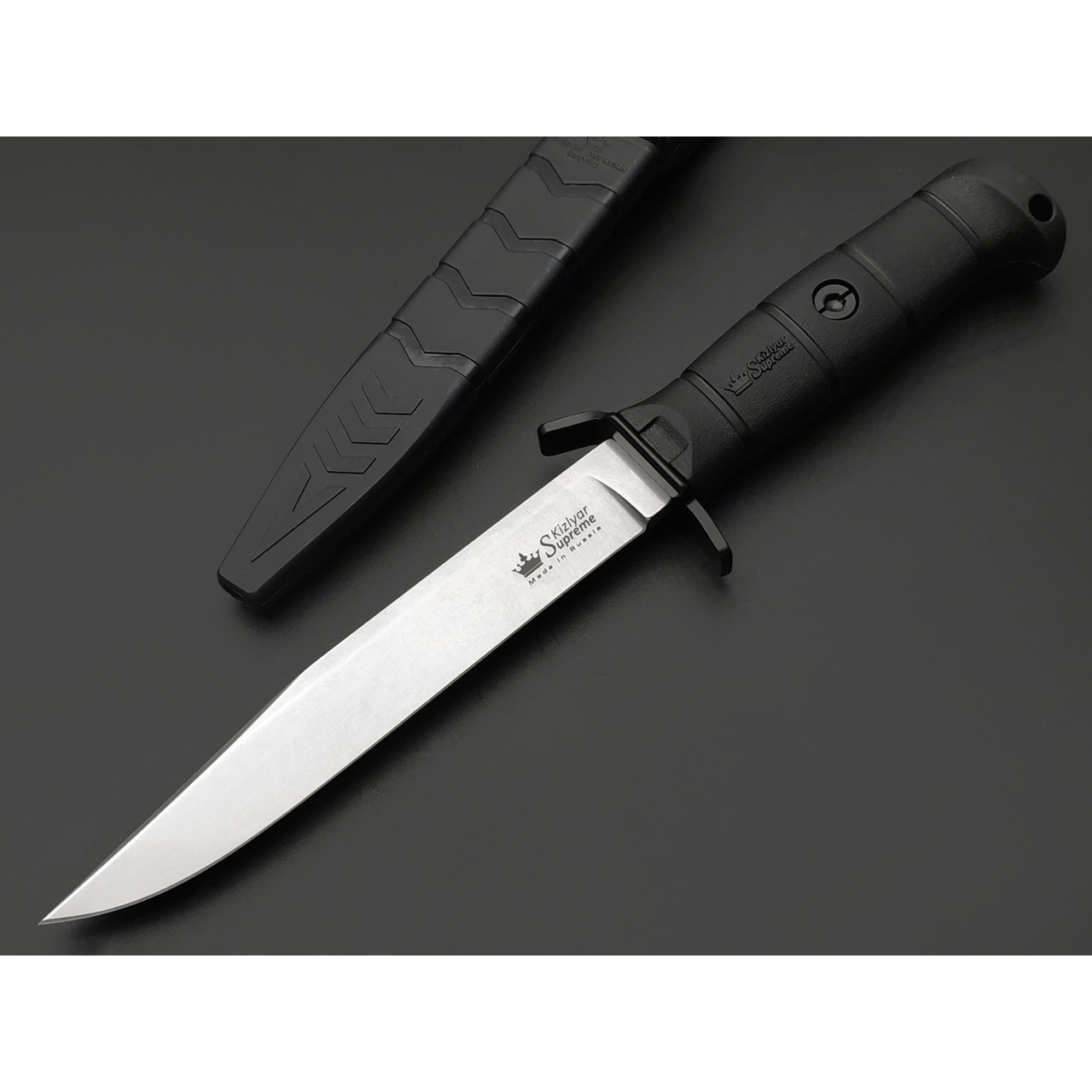 Kizlyar Supreme тактический нож Vector сталь ELMAX стоунвош, рукоять Kraton black
