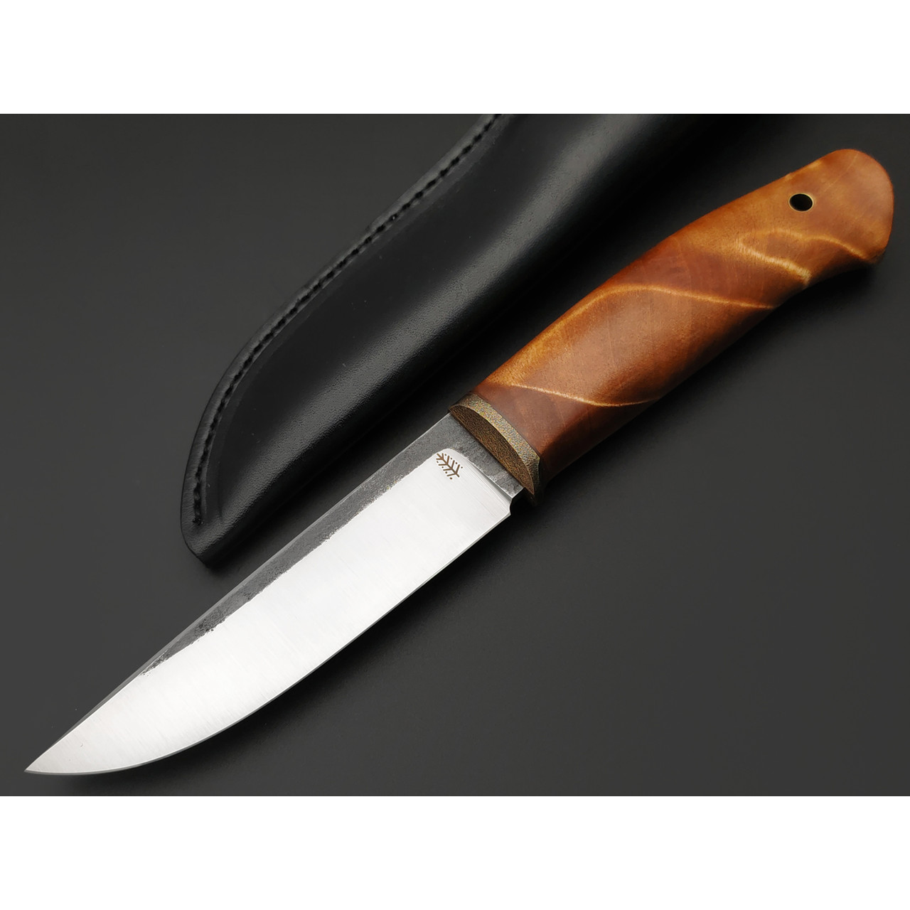 Сергей Шадрин нож SHAD23 сталь Х12МФ satin, рукоять Сувель берёзы, латунь