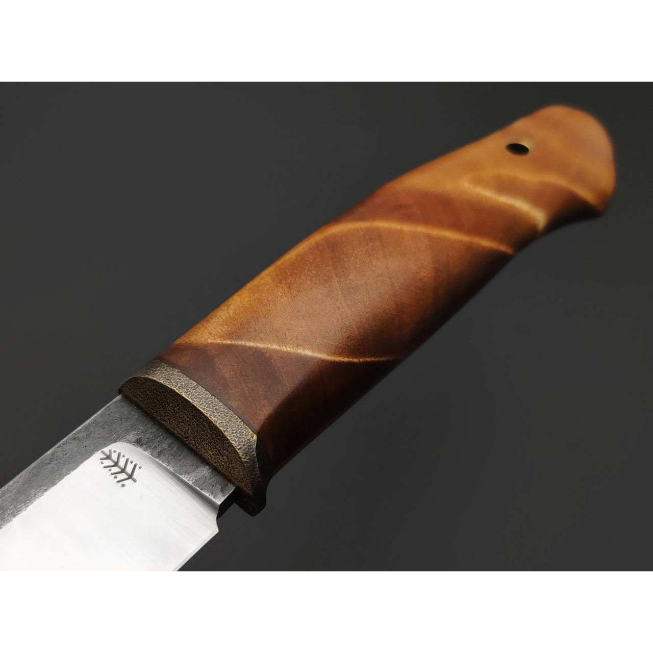 Сергей Шадрин нож SHAD23 сталь Х12МФ satin, рукоять Сувель берёзы, латунь