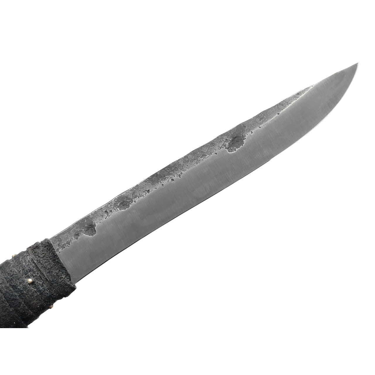 Сергей Шадрин нож кованый SHAD22 сталь Х12МФ, рукоять Рог лося, натуральная кожа, бронза