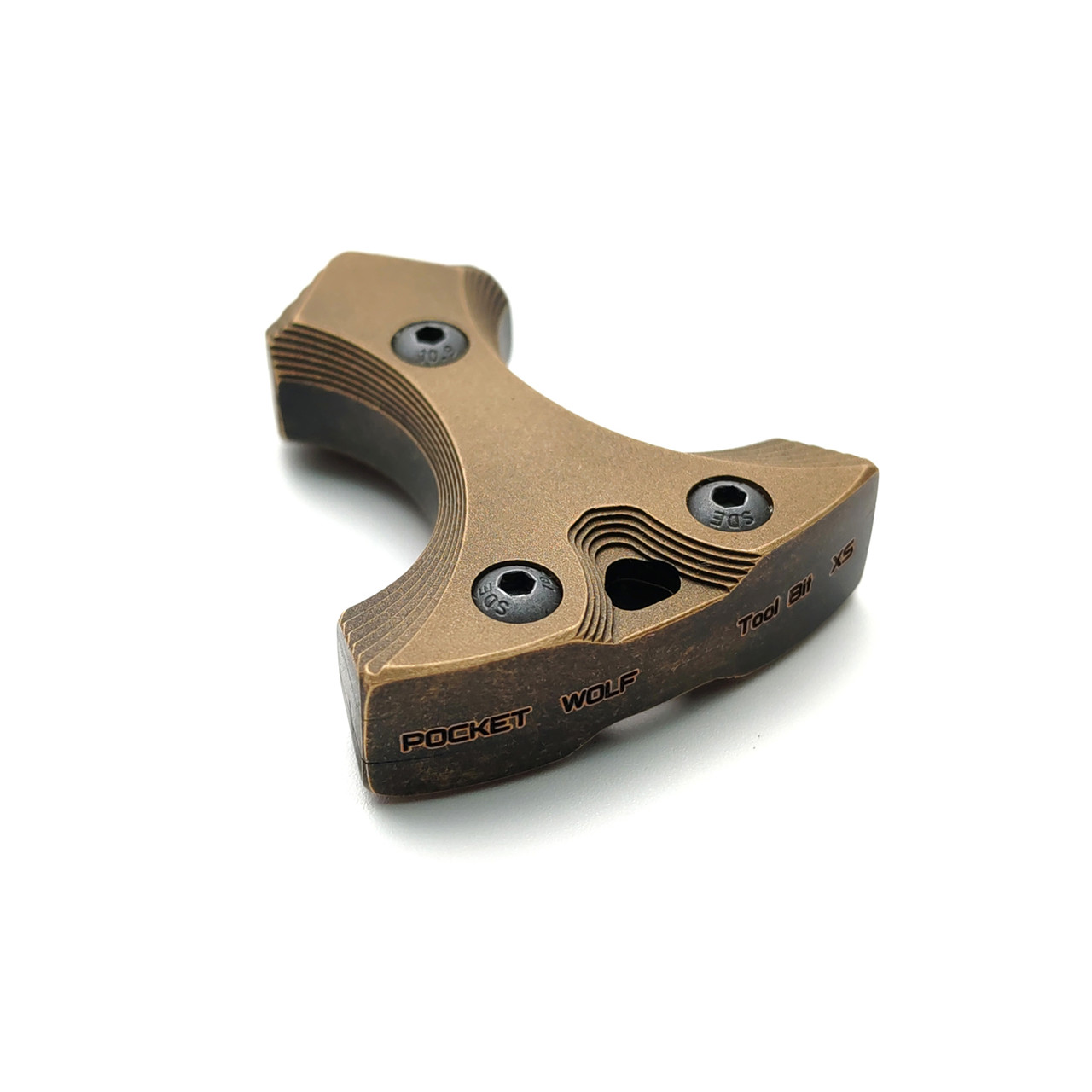 Pocket Wolf Кнак Tool Bit XS с магнитным держателем для бит, латунь