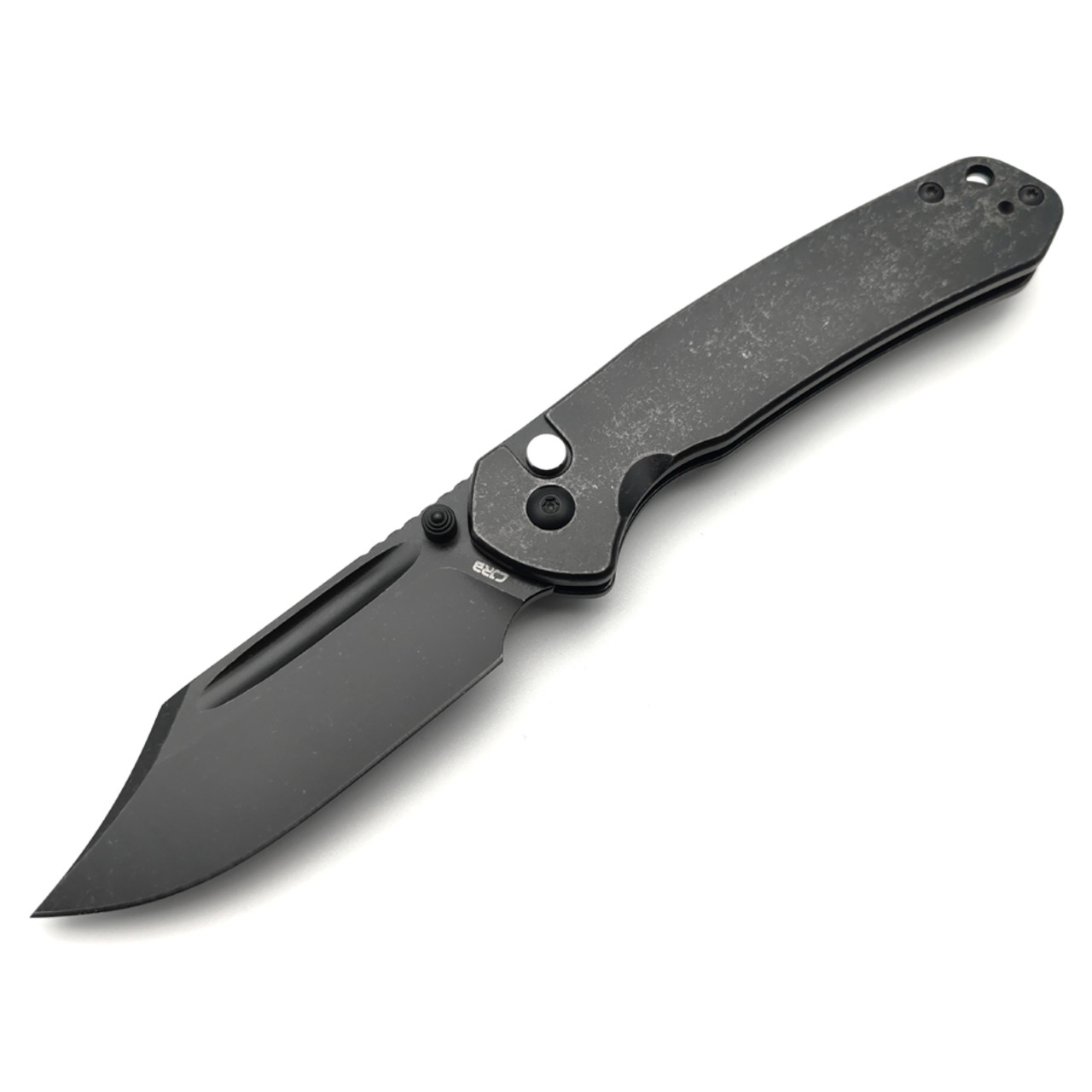 CJRB нож складной Pyrite Bowie J1942-BST сталь AR-RPM9 блэквош, рукоять Stainless Steel black
