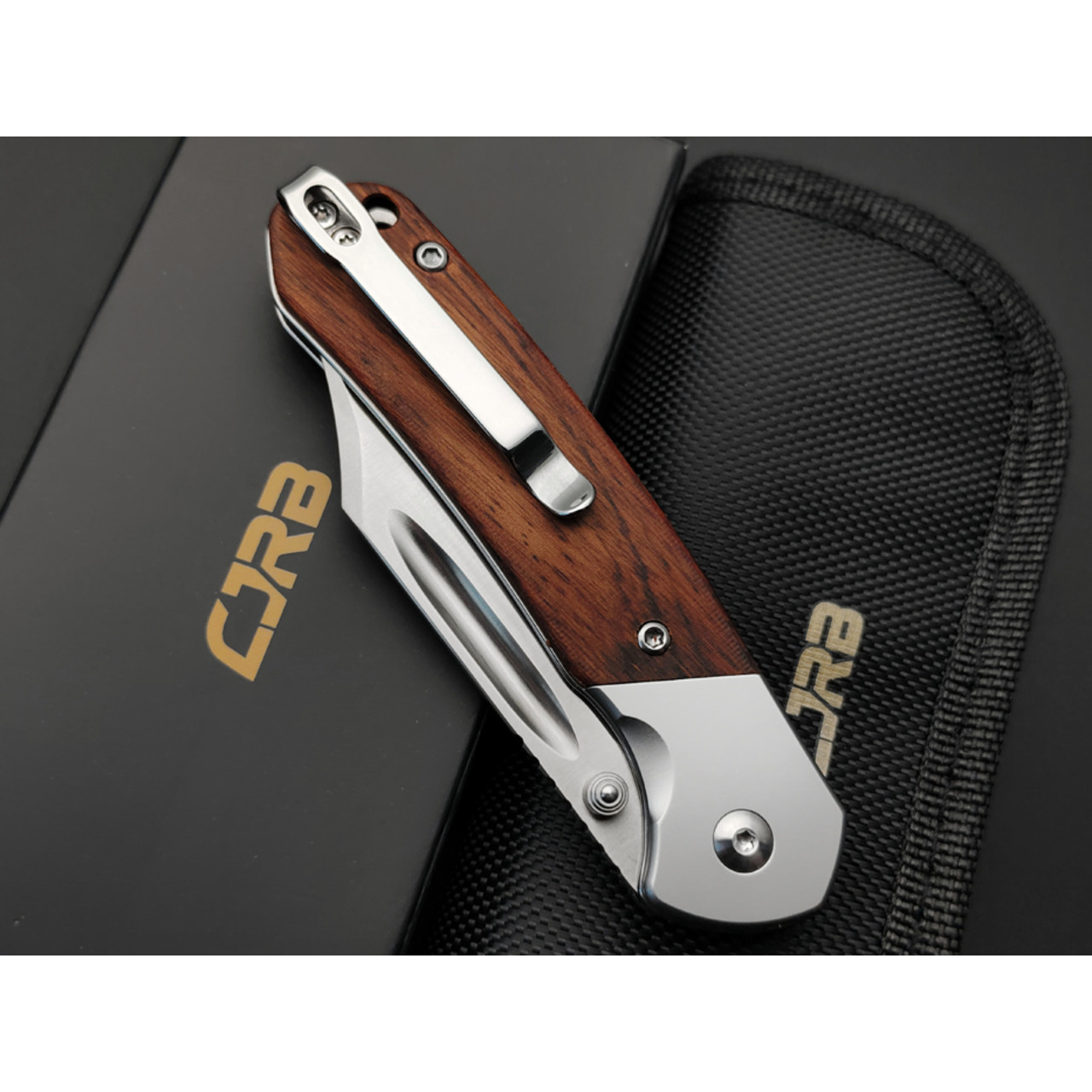 CJRB нож складной Pyrite Bowie J1942-RW сталь AR-RPM9 satin, рукоять Rosewood