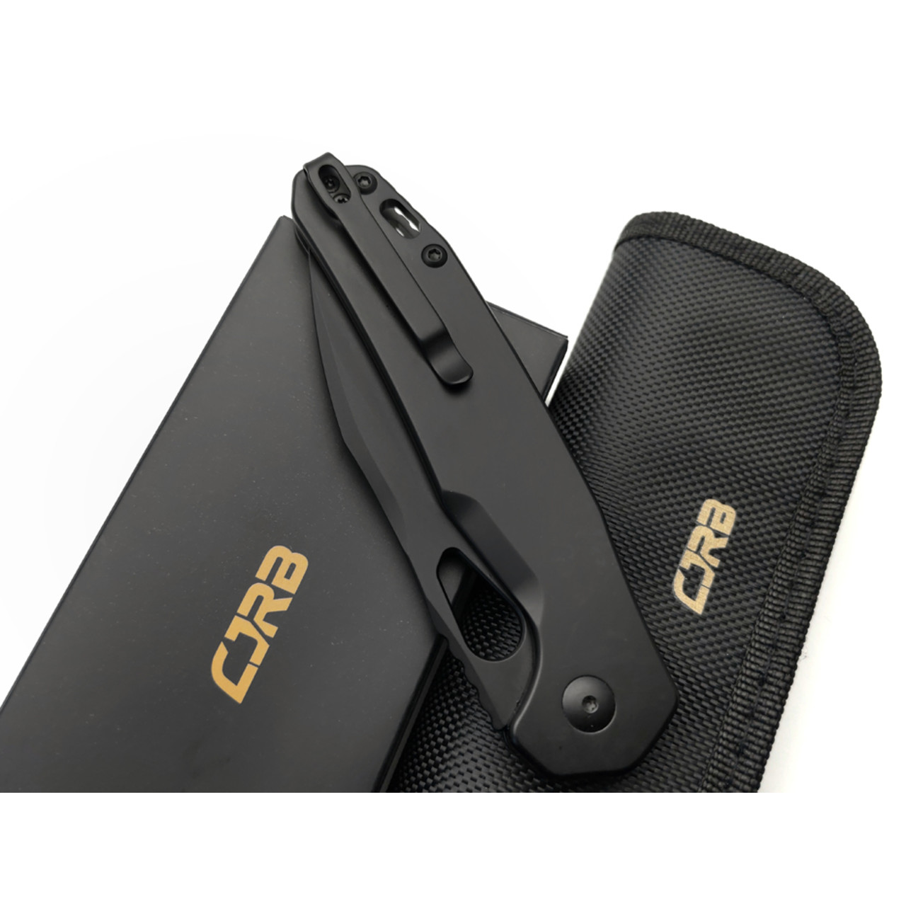 CJRB нож складной Frack J1931-BST сталь AR-RPM9 black PVD, рукоять Steel black